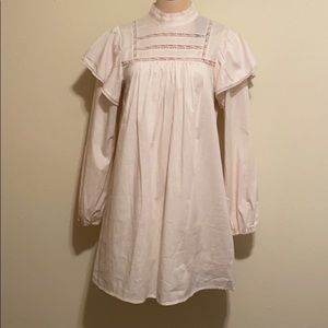 wild fable White Victorian-Inspired Long Sleeve Dress